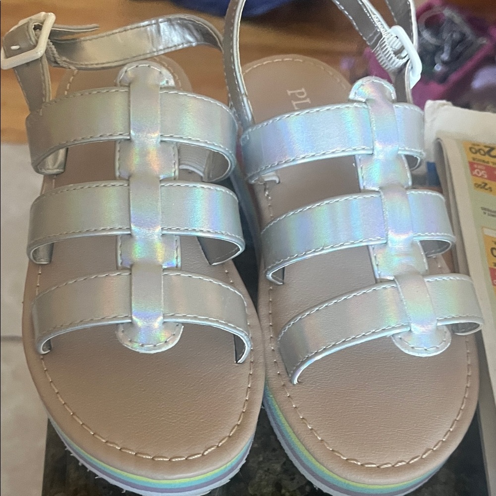 The Children's Place Shimmering Silver Sandals